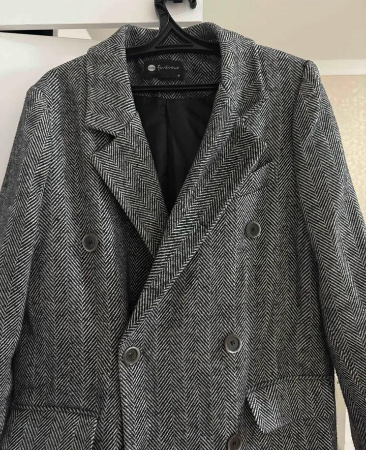 go fashion Двубортное пальто в елочку