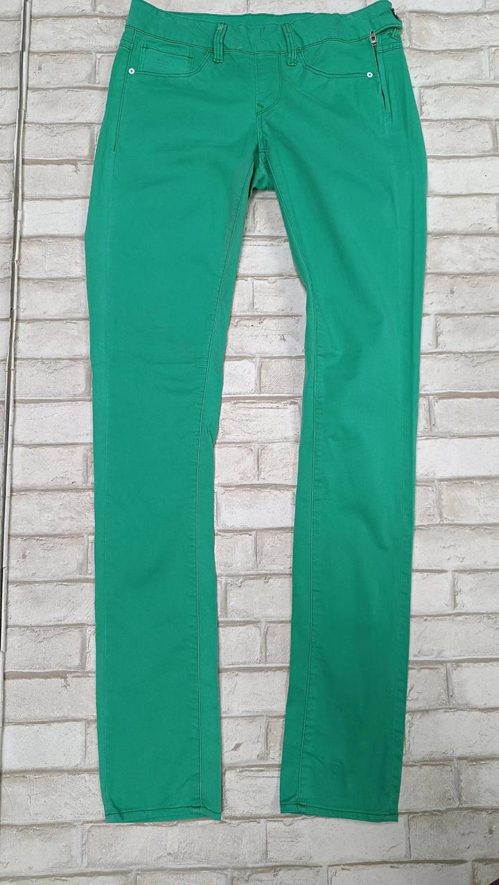Яркие зеленые джинсы G-STAR RAW 3301 Super Skinny W26 L32 (оригинал)