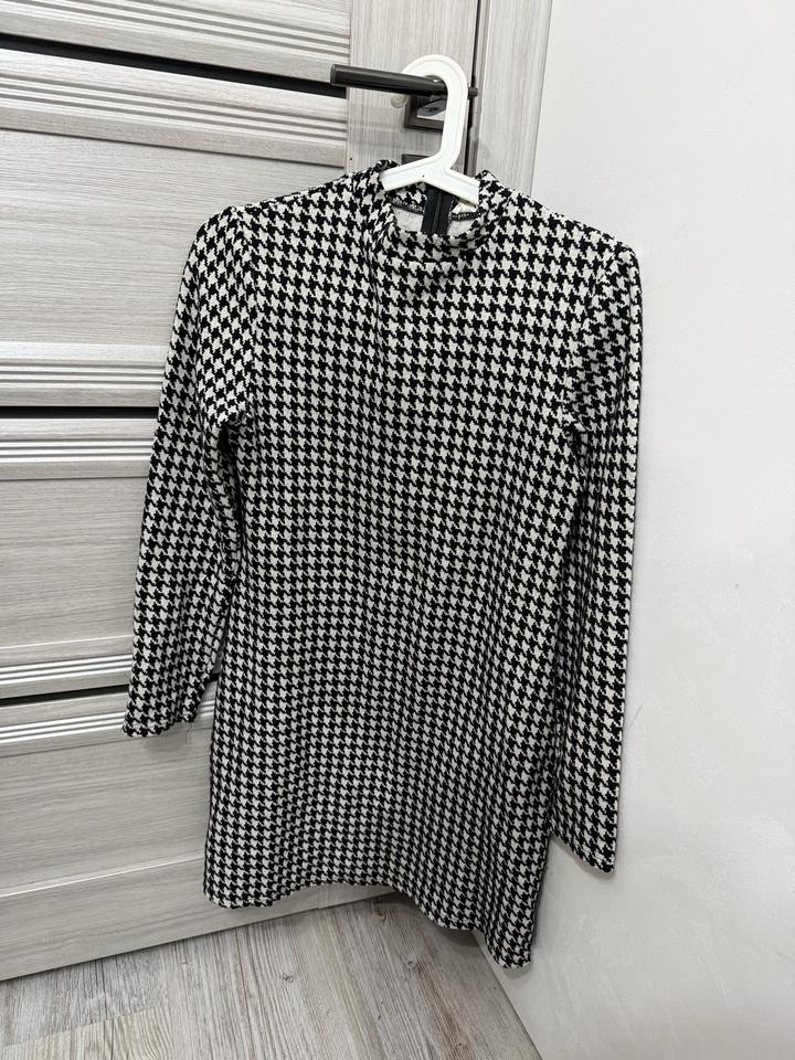 Zara Платье мини в клетку гусиная лапка