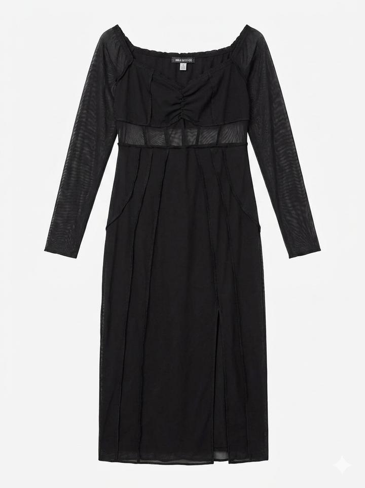 Urban Outfitters Платье эстетикеCyber Goth, Y2K Grunge, Whimsigoth с прозрачными вставками U.O.