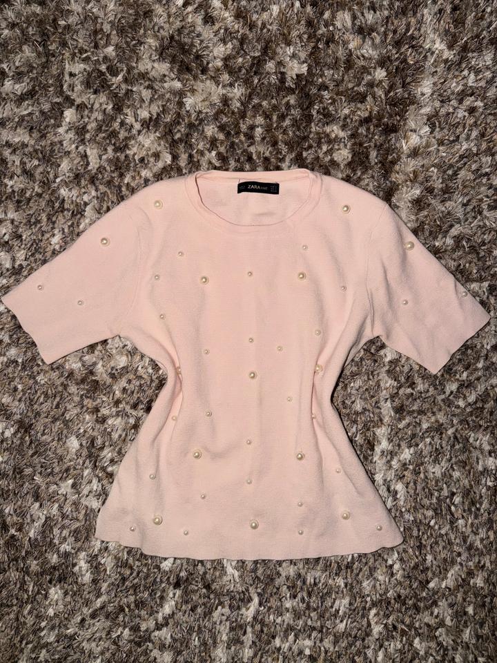ZARA футболка с жемчужинами