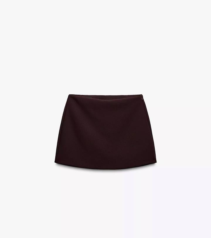 Zara Юбка шорты Зара гранатовый оттенок