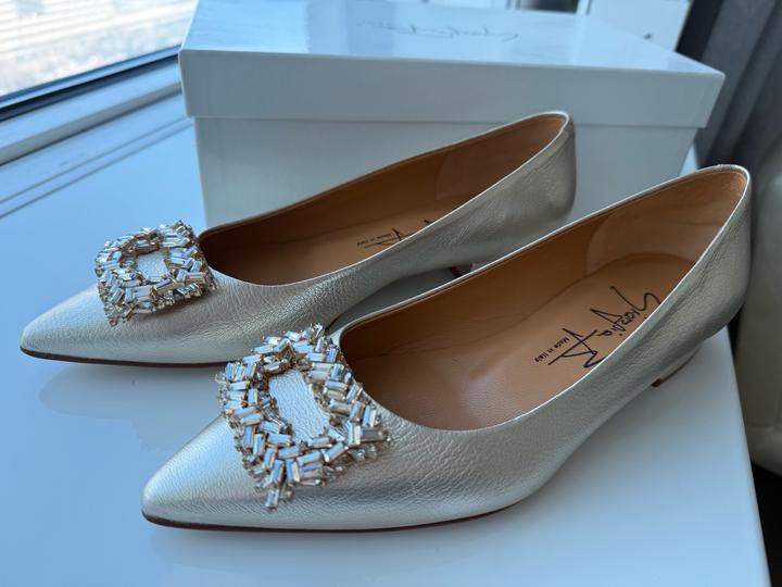 Sergio Rossi ✨ Элегантные кожаные туфли с кристальной пряжкой Swarovski, размер 38 ✨