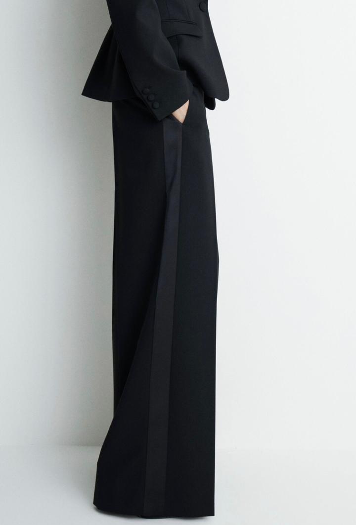 Черные брюки Zara с лампасами
