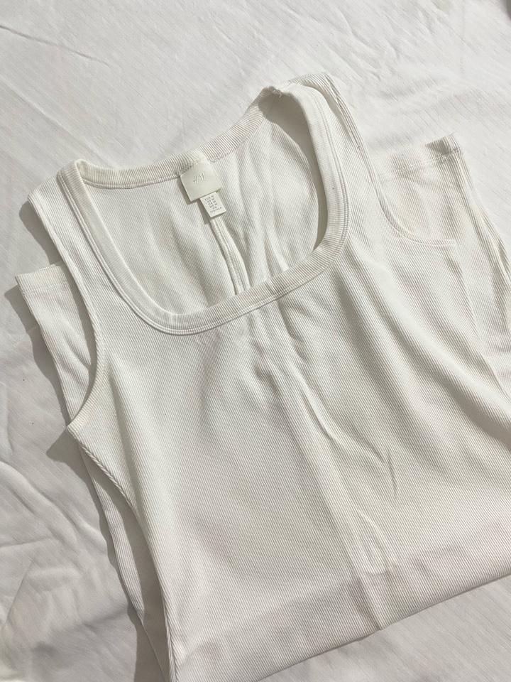 Платье мини H&M в рубчик