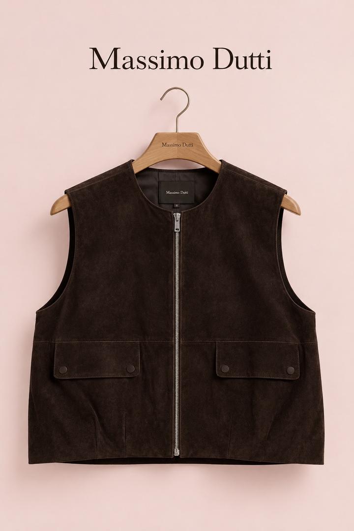 Жилет Massimo Dutti замша