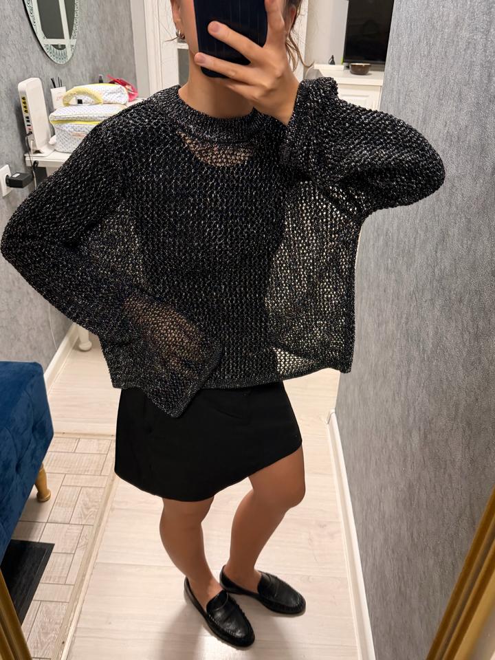 Zara Джемпер сетка с блестками