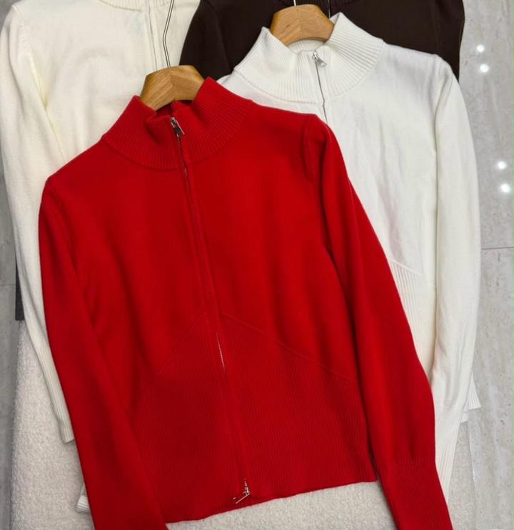 Zara Женский трикотажный кардиган на молнии