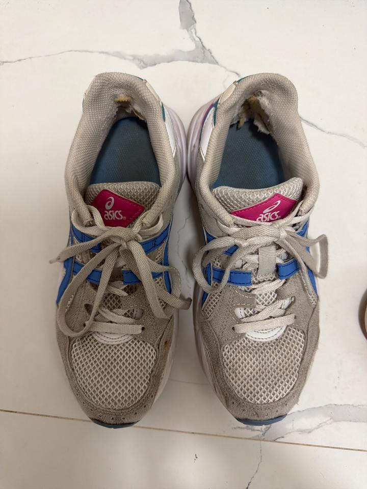 Кроссовки ASICS оригинал, сетчатые серые с синим акцентом