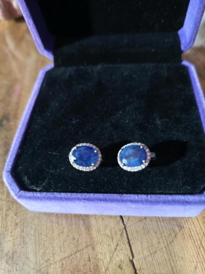 Серьги серебряные с сапфирами