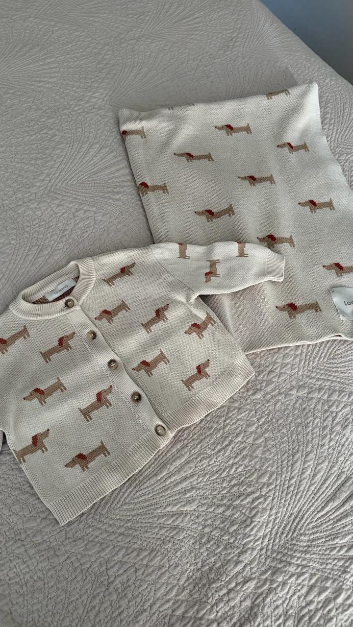Комплект loomknits: детский кардиган и плед