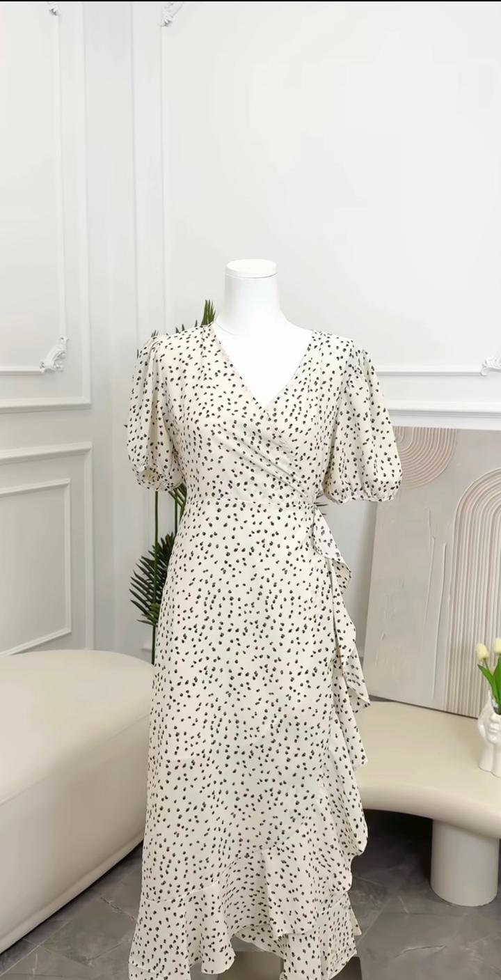 COCO wear Платье миди на запах в горошек