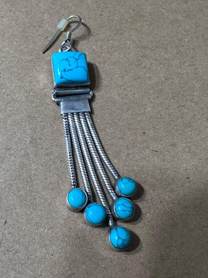 Серебряные серьги с бирюзой