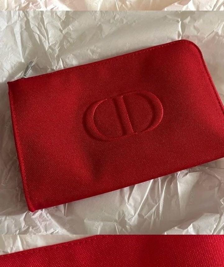 Dior beauty pouch cosmetic bag red