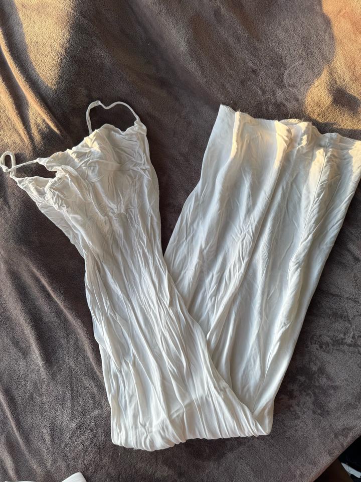 Zara длинное белое платье