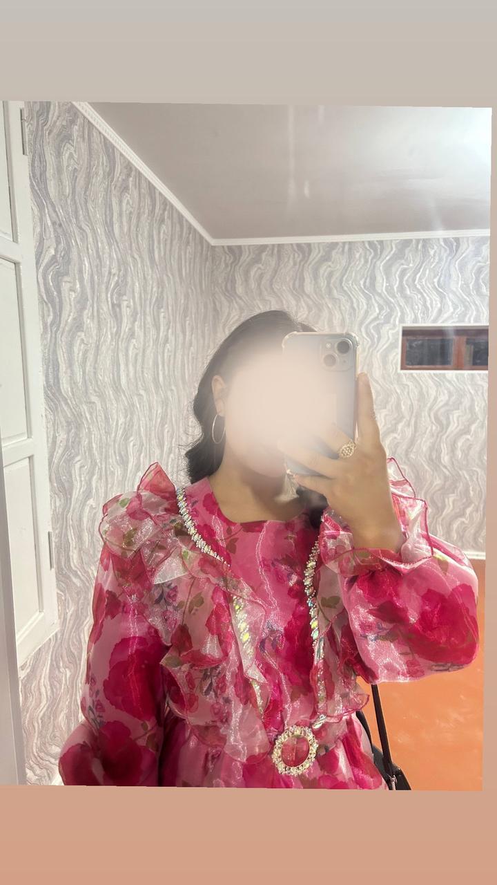Markiza Collection Платье макси с цветочным принтом и оборками
