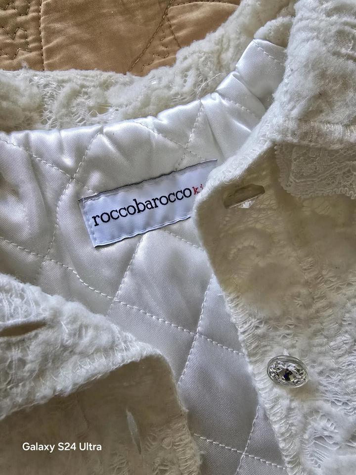 Roccobarocco Детское пальто белое