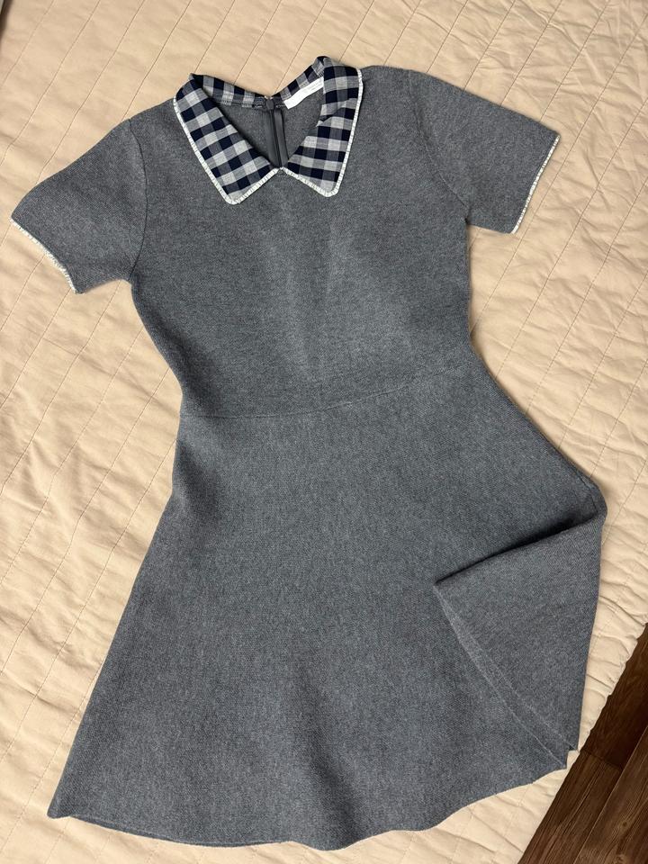 Платье с воротником в клетку Zara