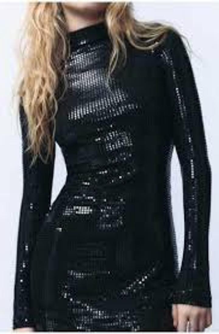 Длинное вечернее платье с пайетками ZARA