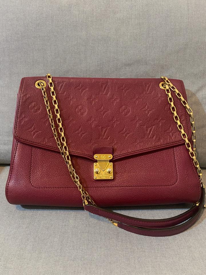 Сумка Louis Vuitton на цепочке бордовая