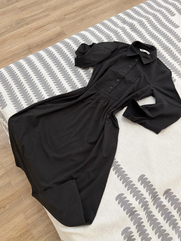 ZARA черное платье-рубашка