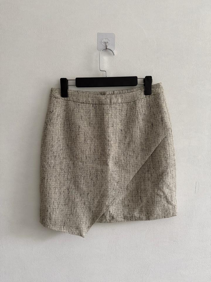 H&M юбка твидовая мини с запахом