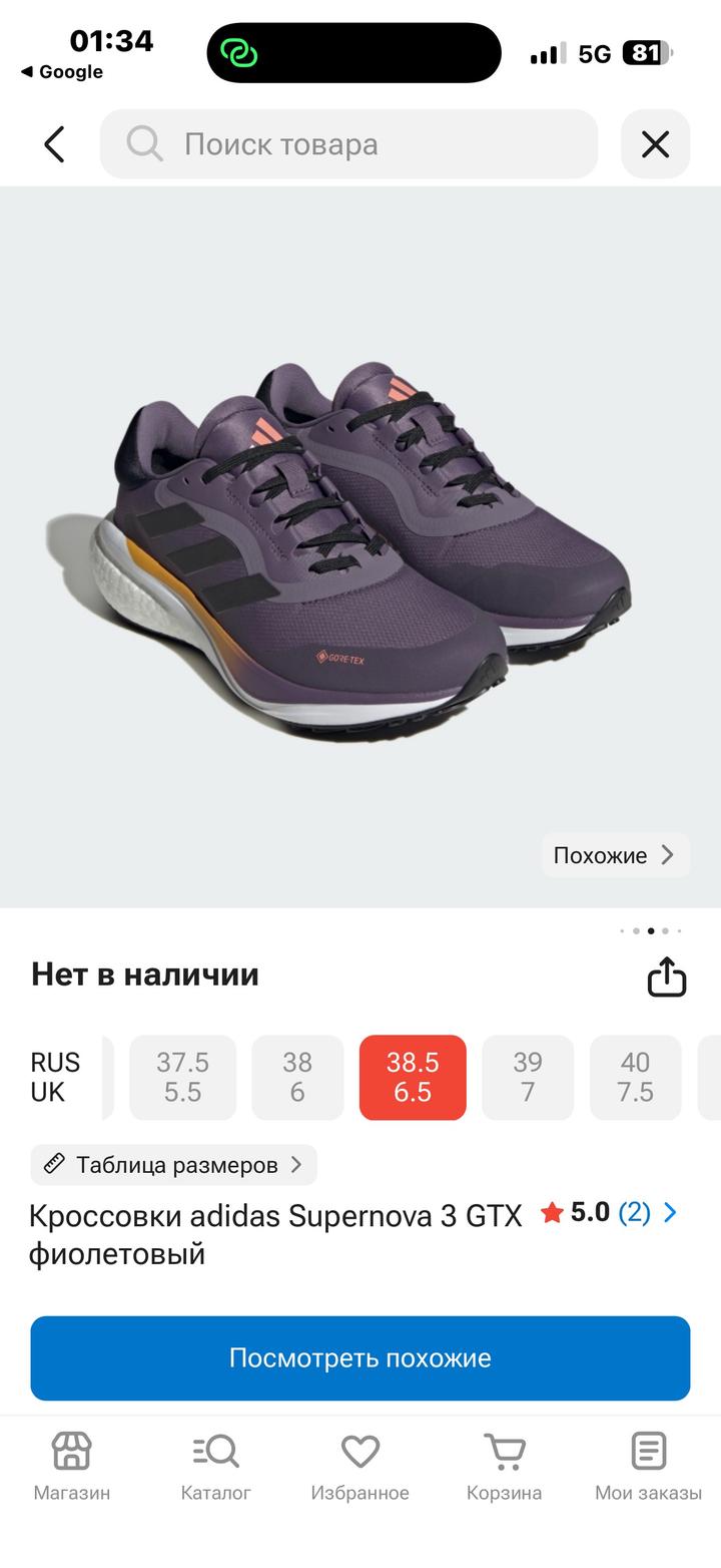 Кроссовки adidas Supernova Gore-Tex