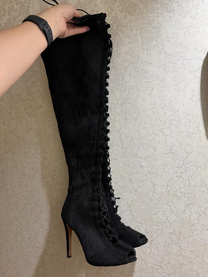 Zara Босоножки на каблуке из гипюра