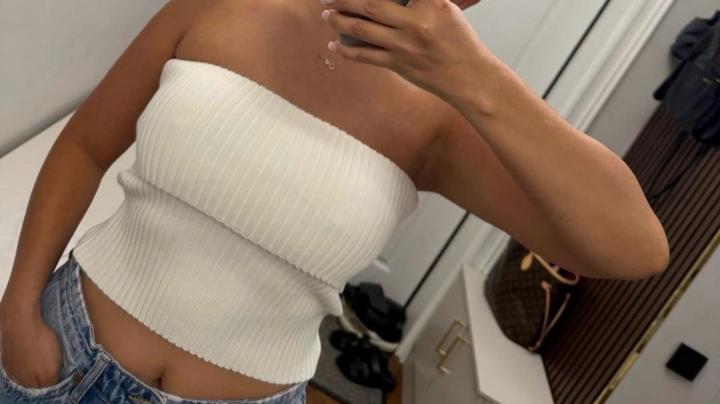 Zara Топ бандо в рубчик