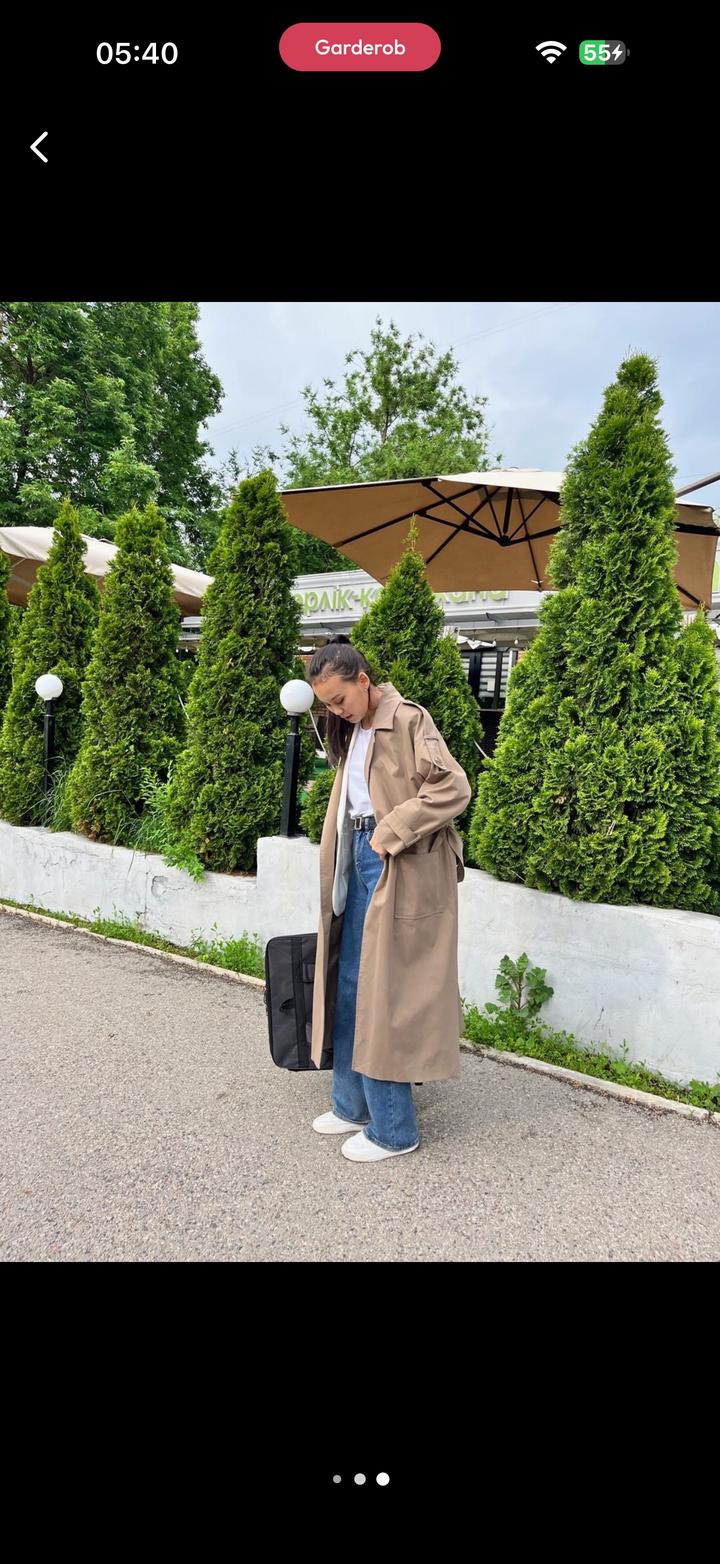 Длинный женский тренч
