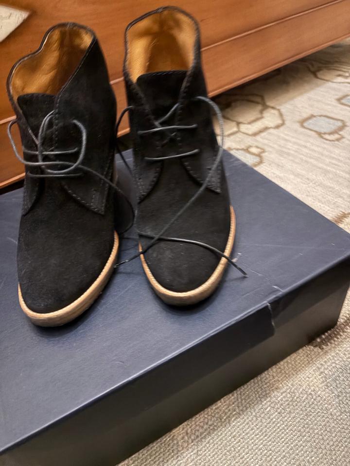Ботильоны на каблуке из замши и кожи Ralph Lauren