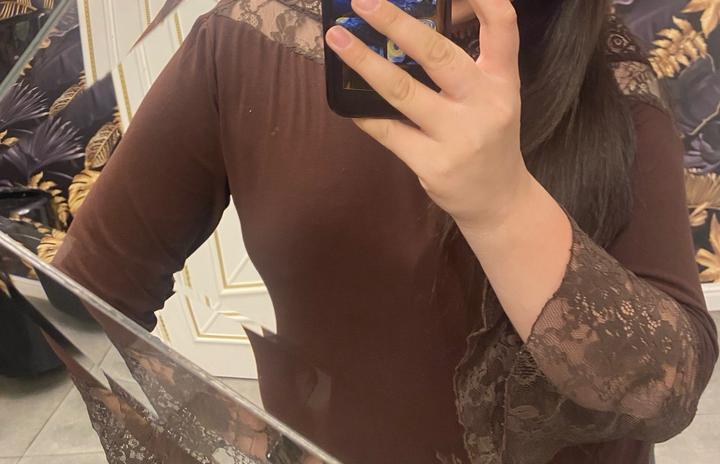 Rich size Кофта с кружевными вставками