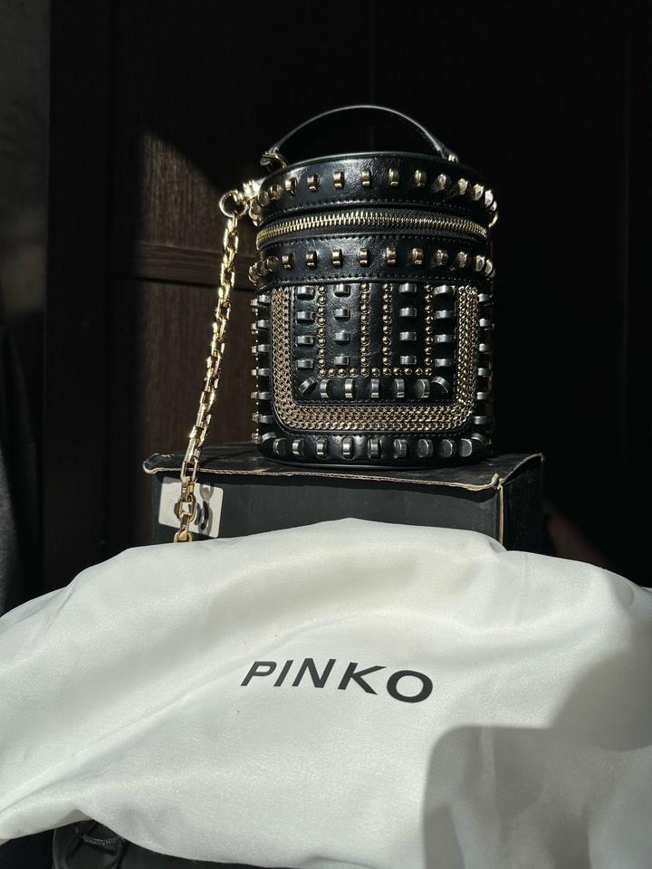 Pinko Roller Mix Studs Tote Bag In Black