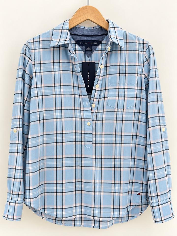 Новая женская рубашка Tommy Hilfiger в клетку / 100% хлопок