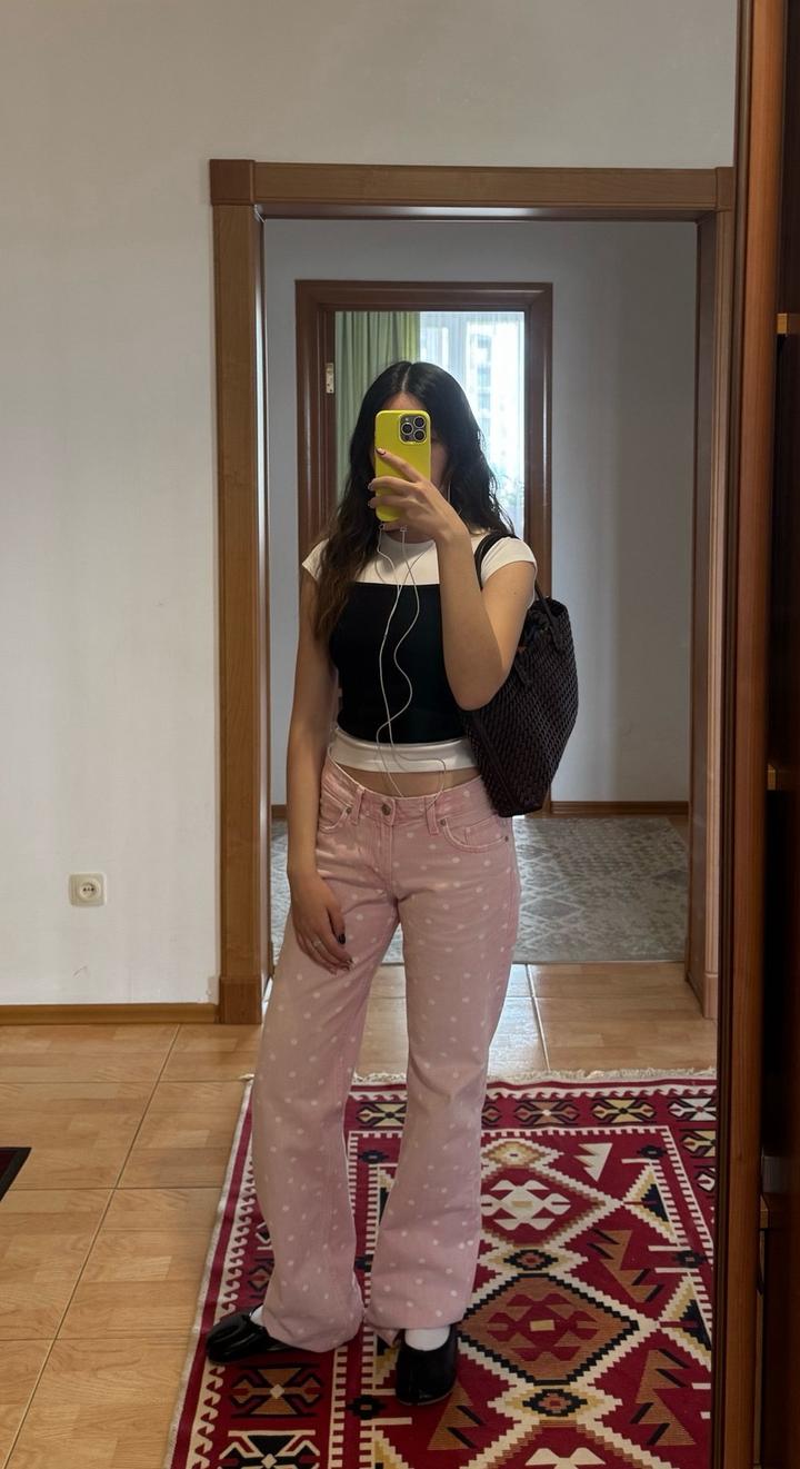 Zara Джинсы в горошек