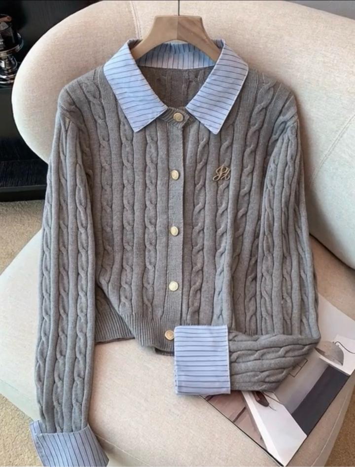 Кардиган с воротником SHEIN