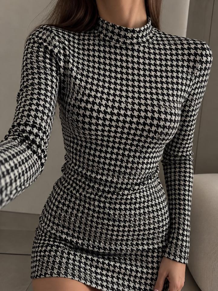 Zara Платье мини в клетку гусиная лапка