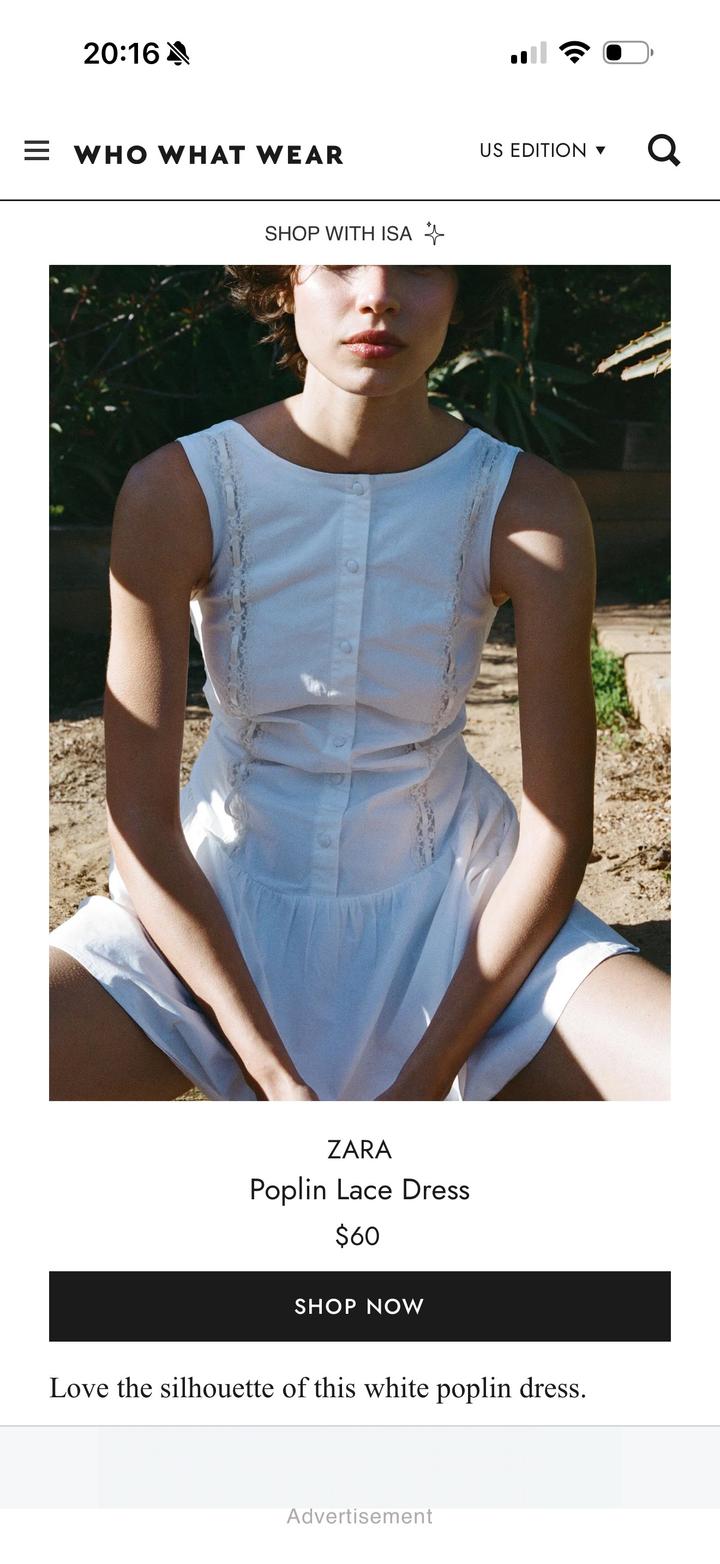 Культовое белое платье ZARA