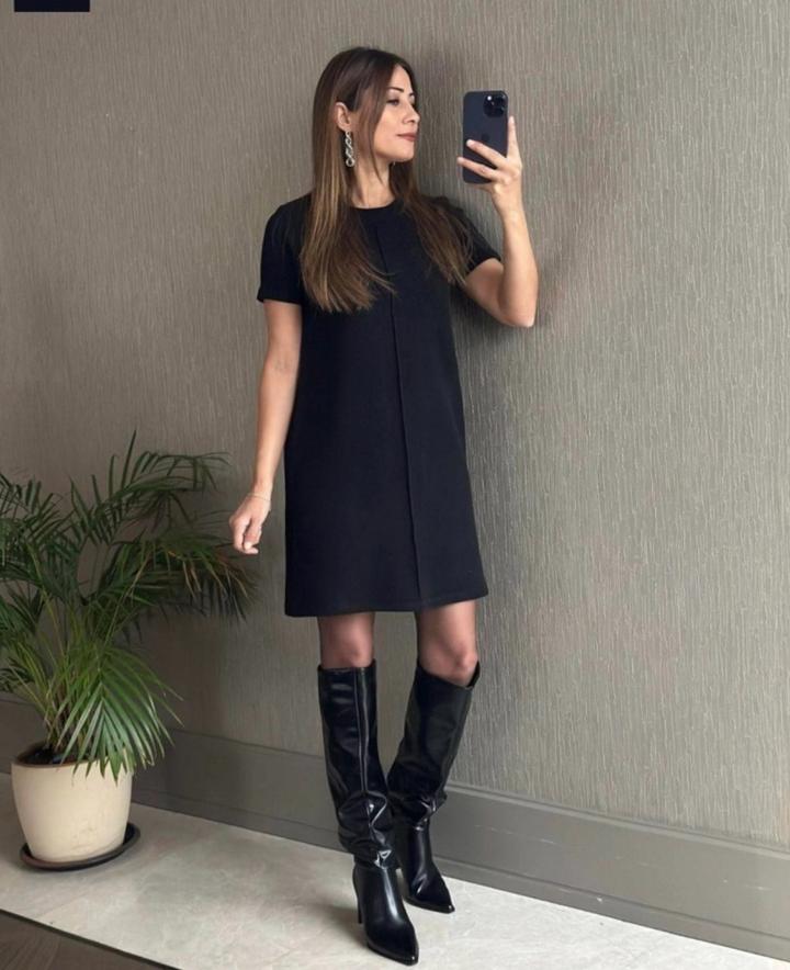 Черное платье мини