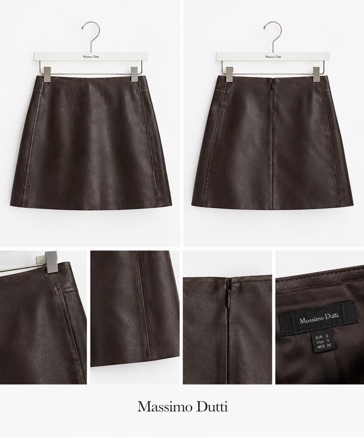 Юбка Massimo Dutti кожа