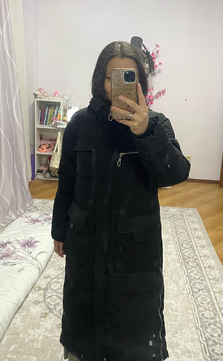 Женский длинный пуховик