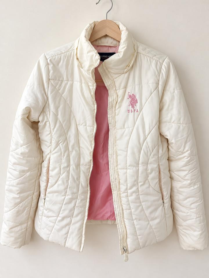 Пуховик U.S. Polo Assn. с фигурной стёжкой 🤍🌸