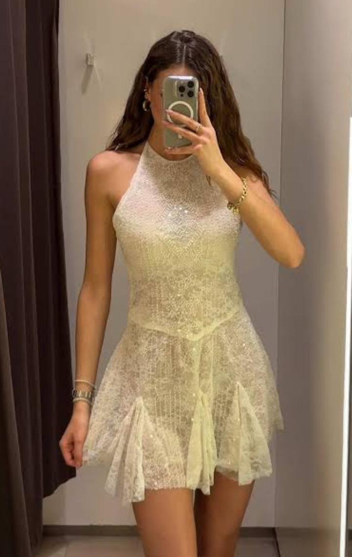 Zara кружевное mermaid платье