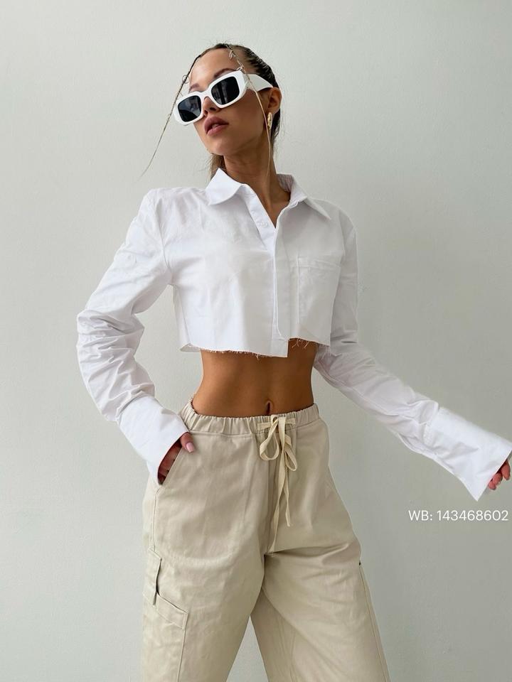 Укороченная рубашка BERSHKA