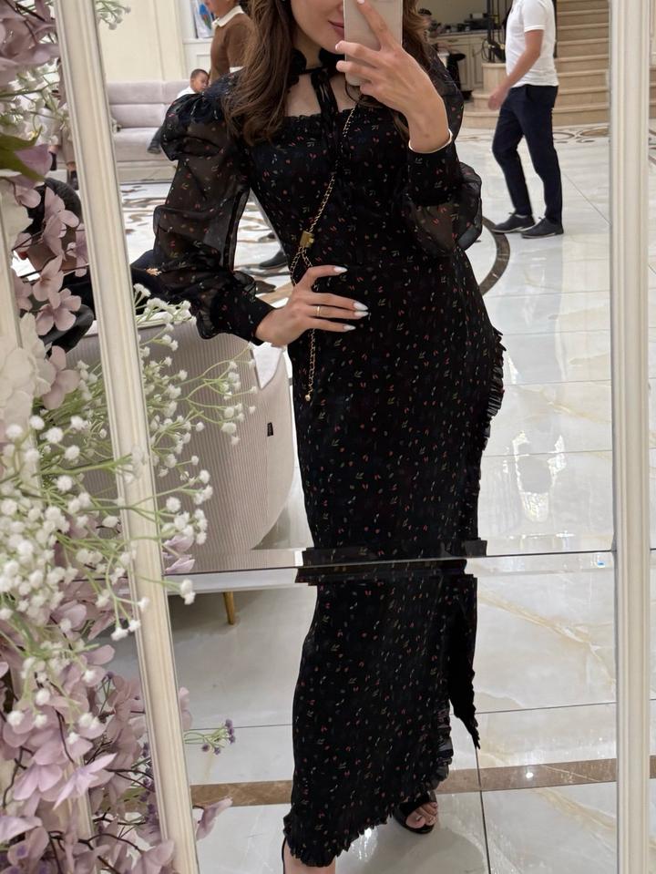 Stylish Платье миди с длинным рукавом