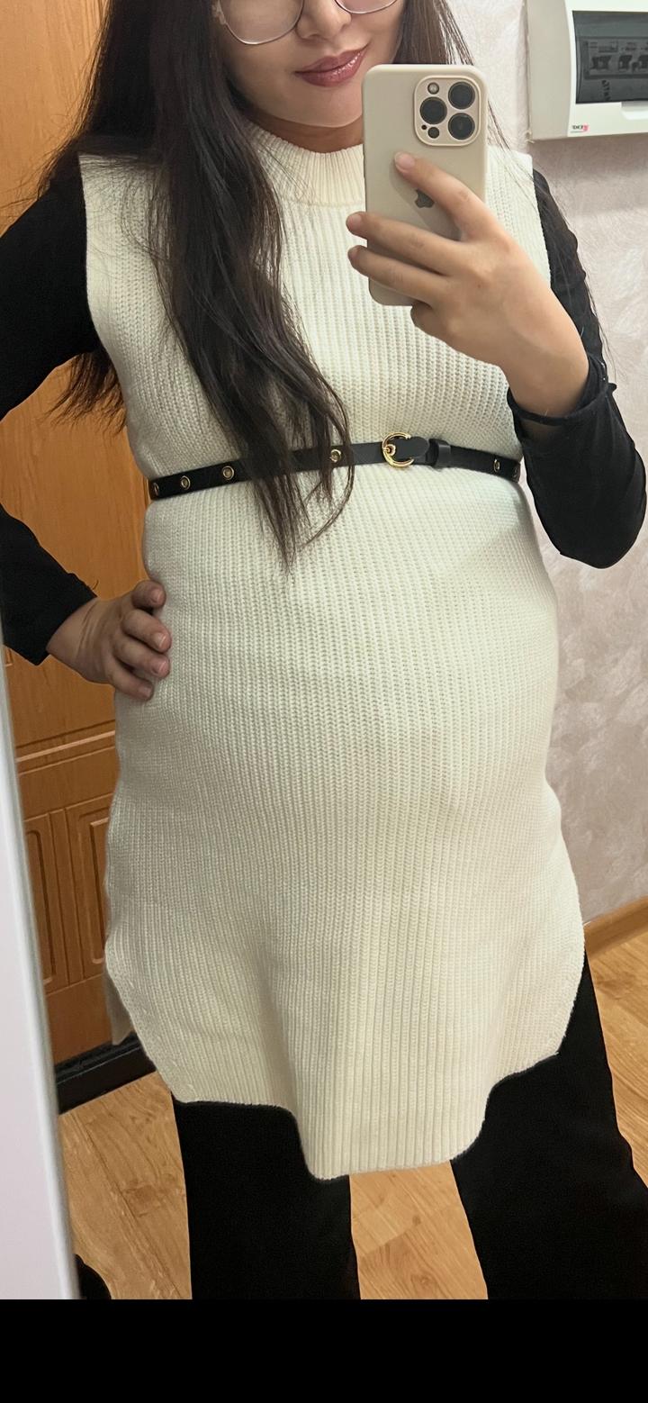 Белая удлинненная безрукавка H&M
