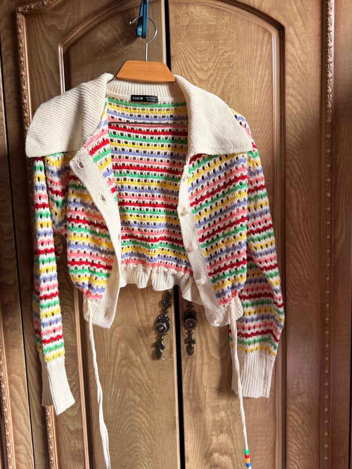 Кардиган SHEIN Rainbow Knit