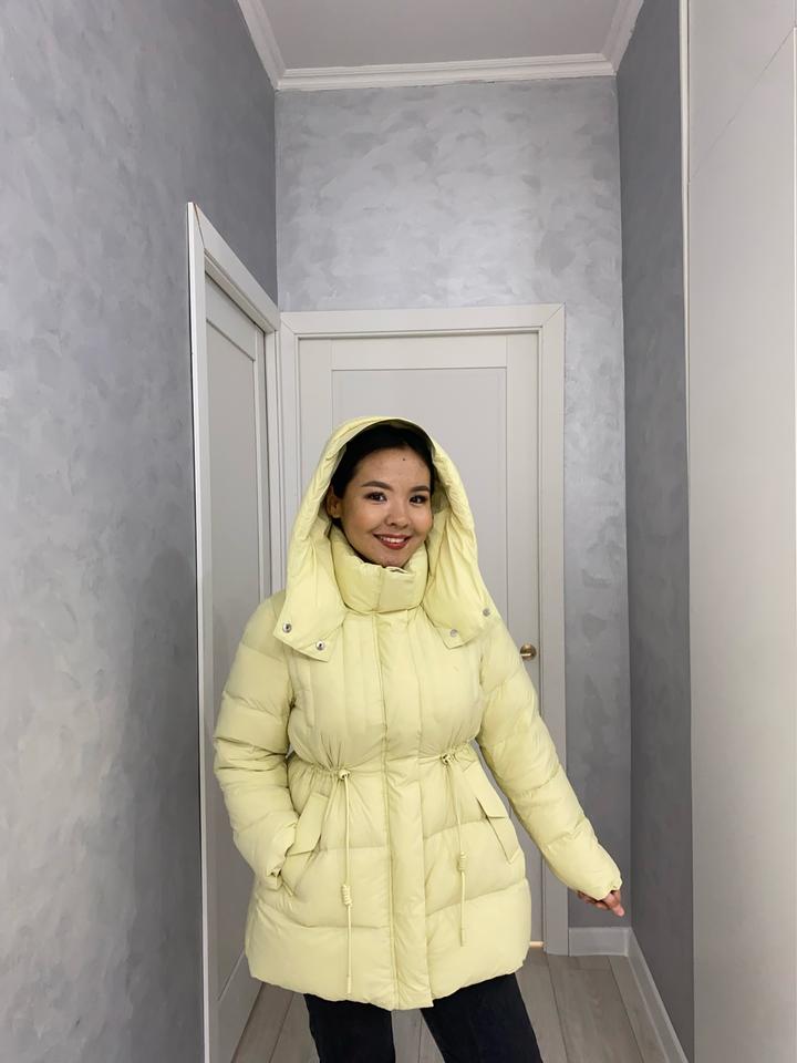 Стеганый пуховик с капюшоном