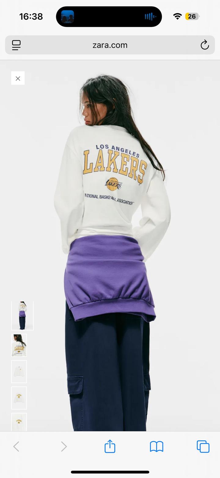 Новый Лонгслив Zara NBA LOS ANGELES LAKERS