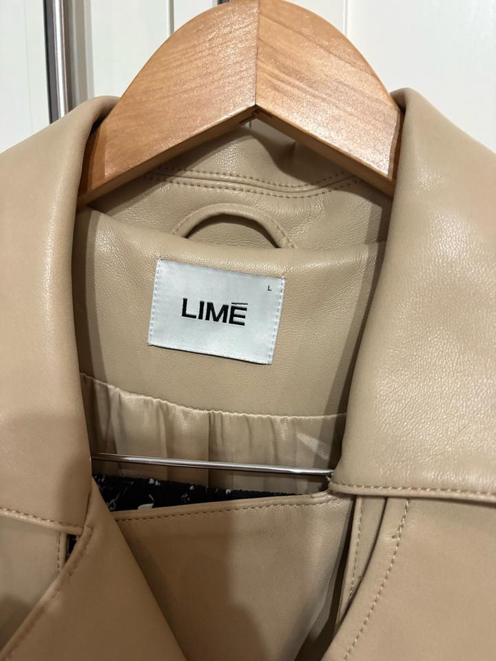 тренч LIME из экокожи бежевый